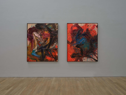 Exhibition view: Kazuo Shiraga, "They Do Not Understand Each Other”. 